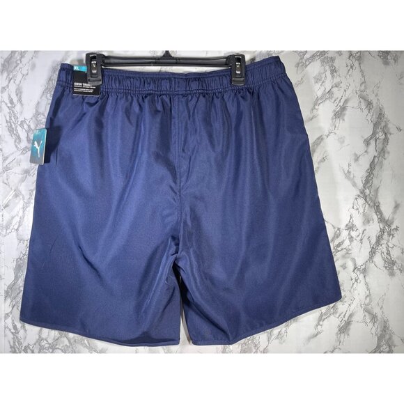 Puma Mens XL Navy Blue Swim Trunks With Mesh Liner Logo - Picture 2 of 8